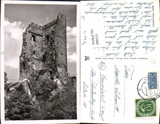 499151,Foto Ak Burg Drachenfels Ruine