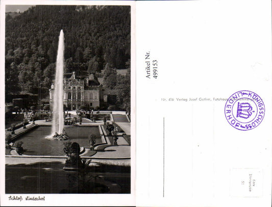 499153,Foto Ak Schloss Linderhof Ettal