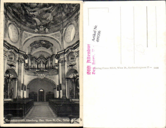 499206,Altenburg Benediktinerstift Stiftskirche Kirche Innenansicht m. Orgel