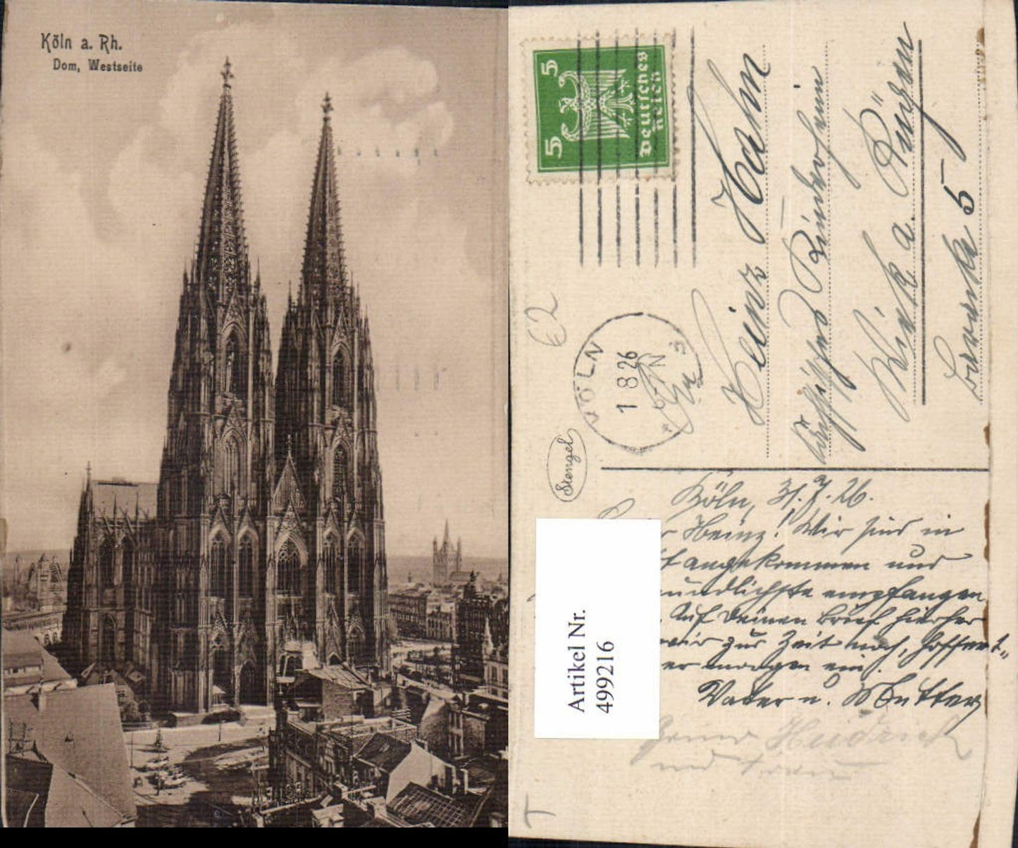 499216,Köln a. Rhein Dom Westseite