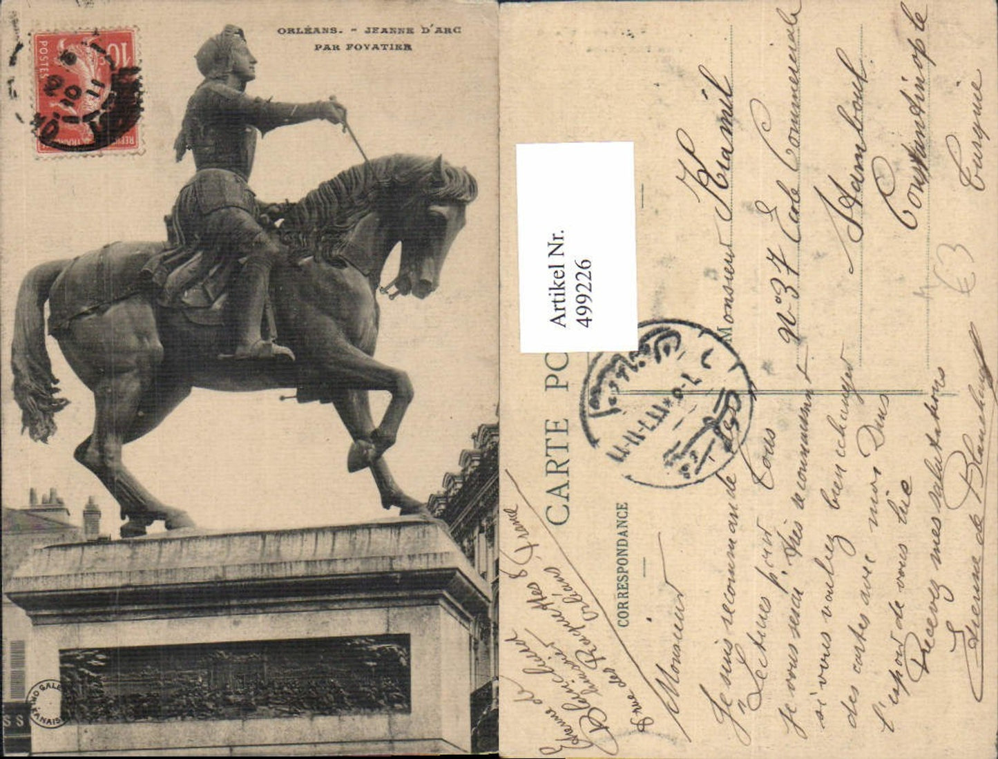 499226,Orleans Jeanne d Arc Reiterdenkmal Statue Monument