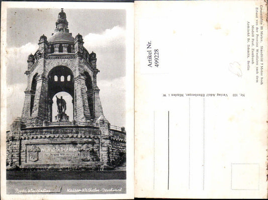 499228,Porta Westfalica Kaiser Wilhelm-Denkmal Statue Monument