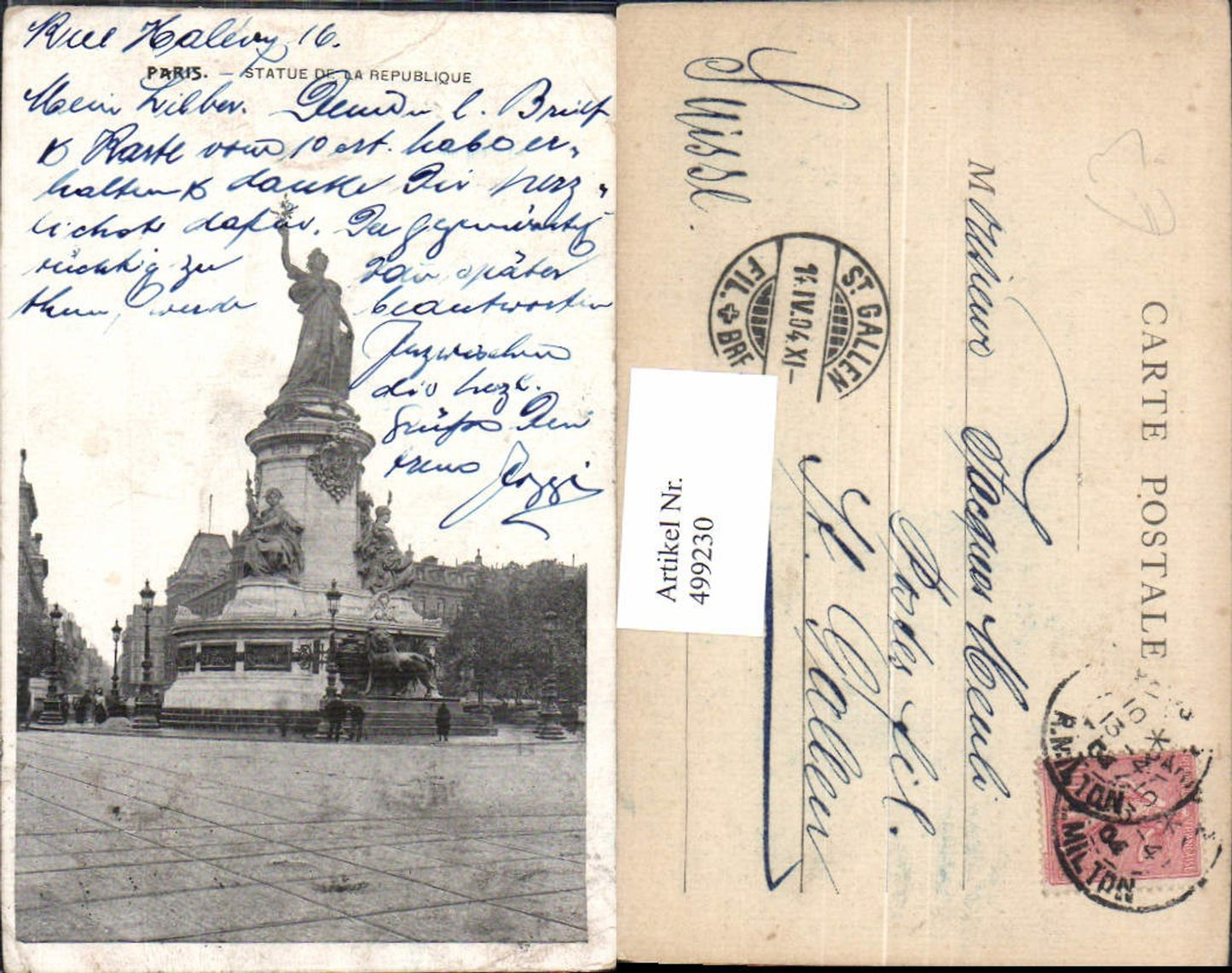 499230,Paris Statue de la Republique Monument