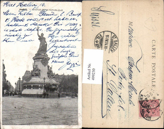 499230,Paris Statue de la Republique Monument
