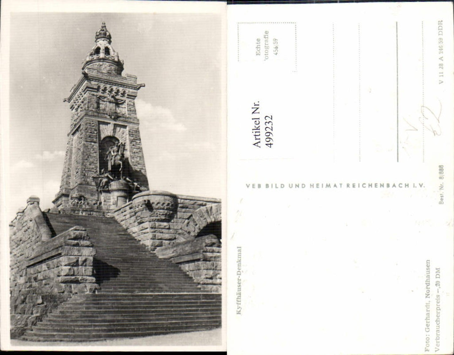 499232,Foto Ak Kyffhäuser Denkmal Statue Monument pub VEB 456/59