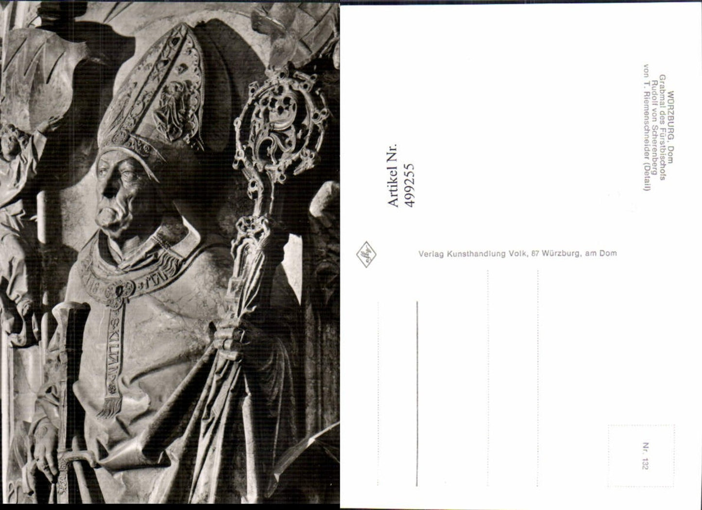 499255,Plastik Figur Skulptur T. Riemenschneider Würzburg Dom Grabmal d. Fürstbischofs