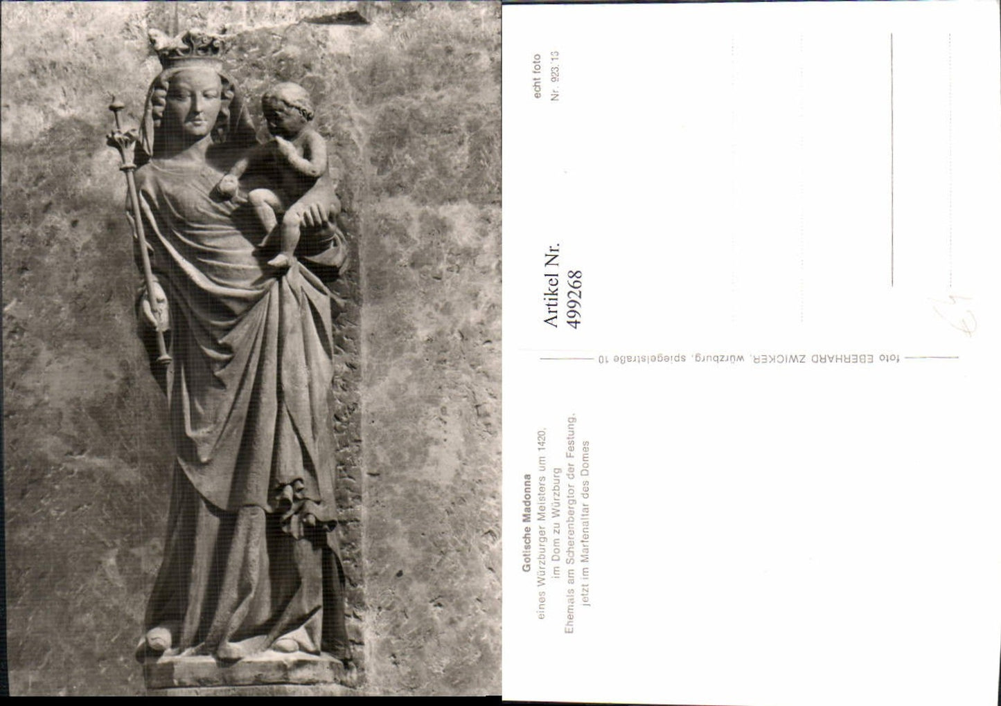 499268,Plastik Figur Skulptur Gotische Madonna Würzburg Dom