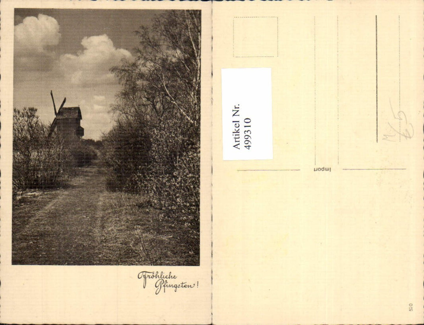 499310,Foto Ak Windmühle Landschaft