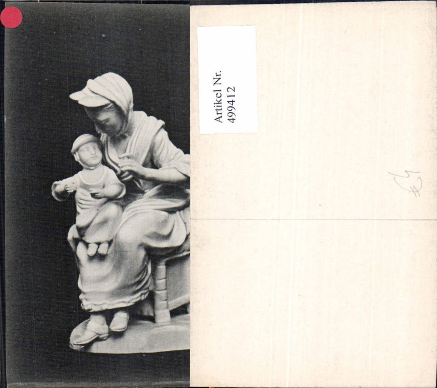 499412,Plastik Figur Skulptur Porzellan Mutter m. Kind