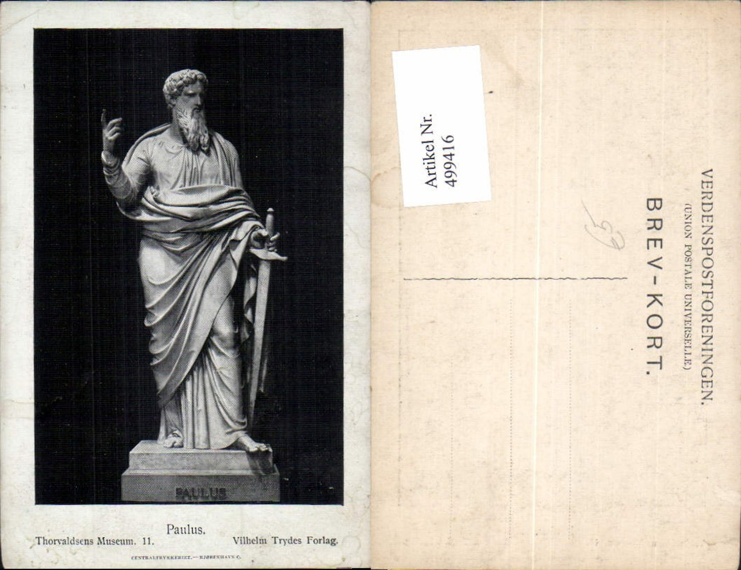 499416,Plastik Figur Skulptur Paulus Vilhelm Trydes Forlag Thorwaldsens Museum