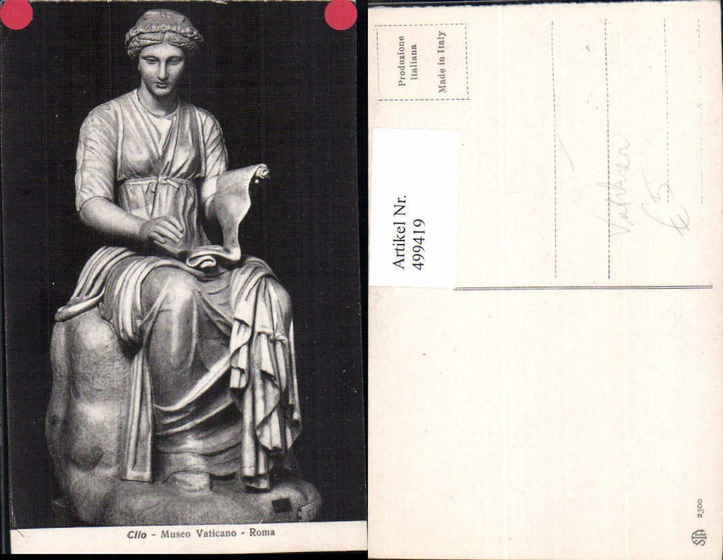 499419,Plastik Figur Skulptur Clio Museum Vatikan Roma Rom Frau Schriftrolle