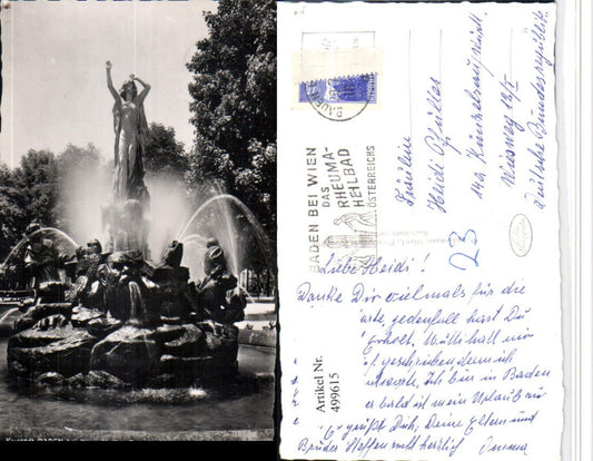 499615,Baden b. Wien Undine Brunnen im Kurpark