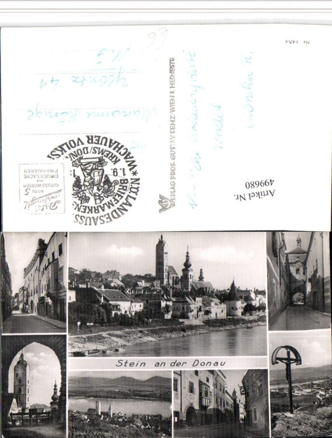 499680,Krems an d. Donau Stein Totale Kreuz Kirche Tor Mehrbildkarte