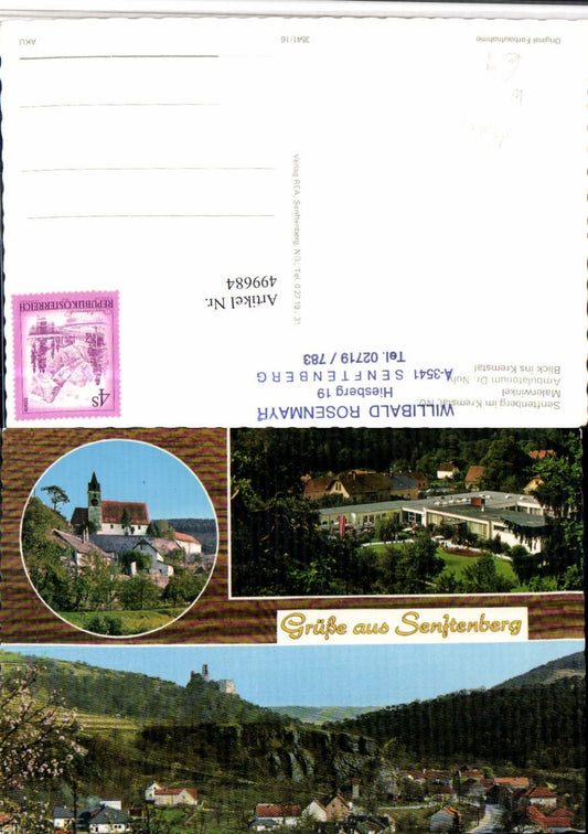 499684,Senftenberg im Kremstal Totale Kirche Ambulatorium Mehrbildkarte