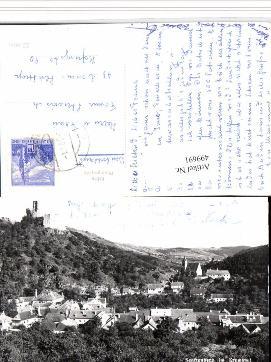 499691,Senftenberg im Kremstal Totale m. Ruine