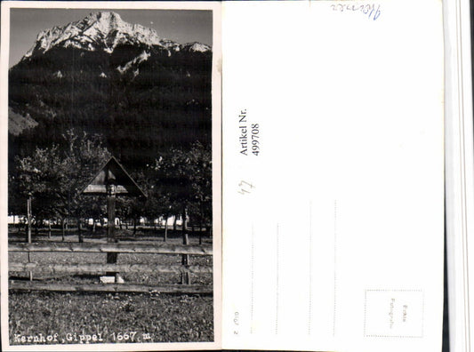 499708,Kernhof b. St. Aegyd am Neuwalde Wegkreuz m. Gippel Bergkulisse