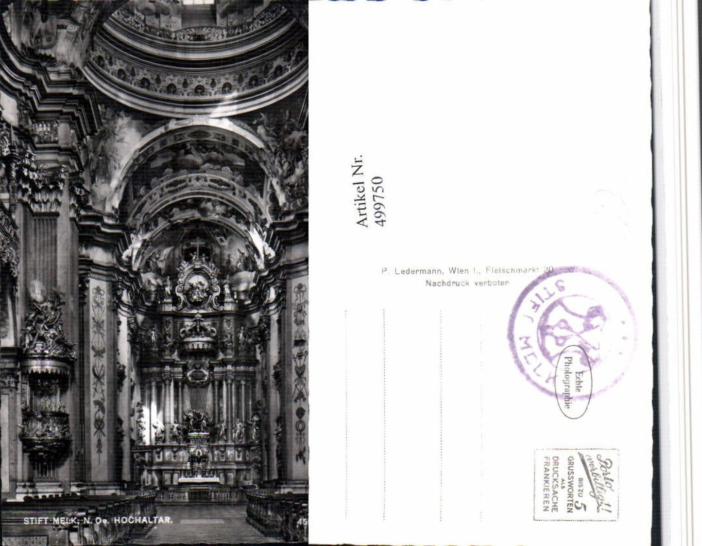 499750,Melk an d. Donau Stift Kirche Hochaltar Kanzel