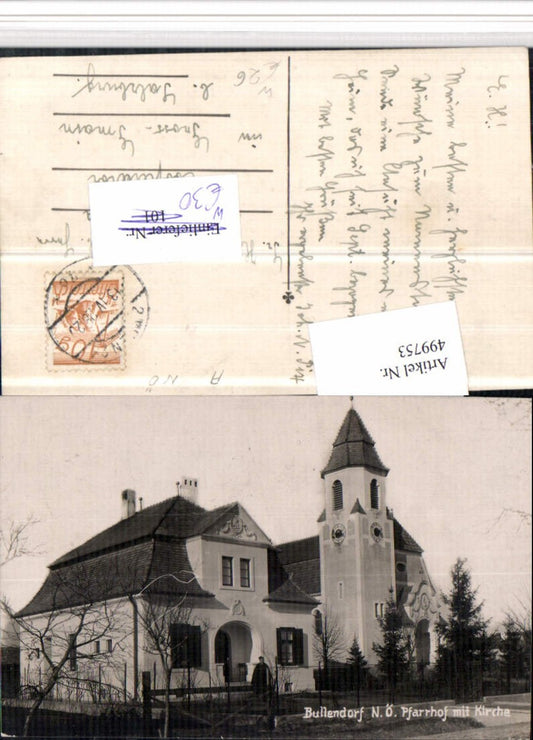 499753,Wilfersdorf Bullendorf Pfarrhof m. Kirche