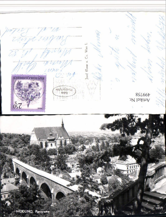 499758,Mödling Panorama Teilansicht Kirche Aquädukt