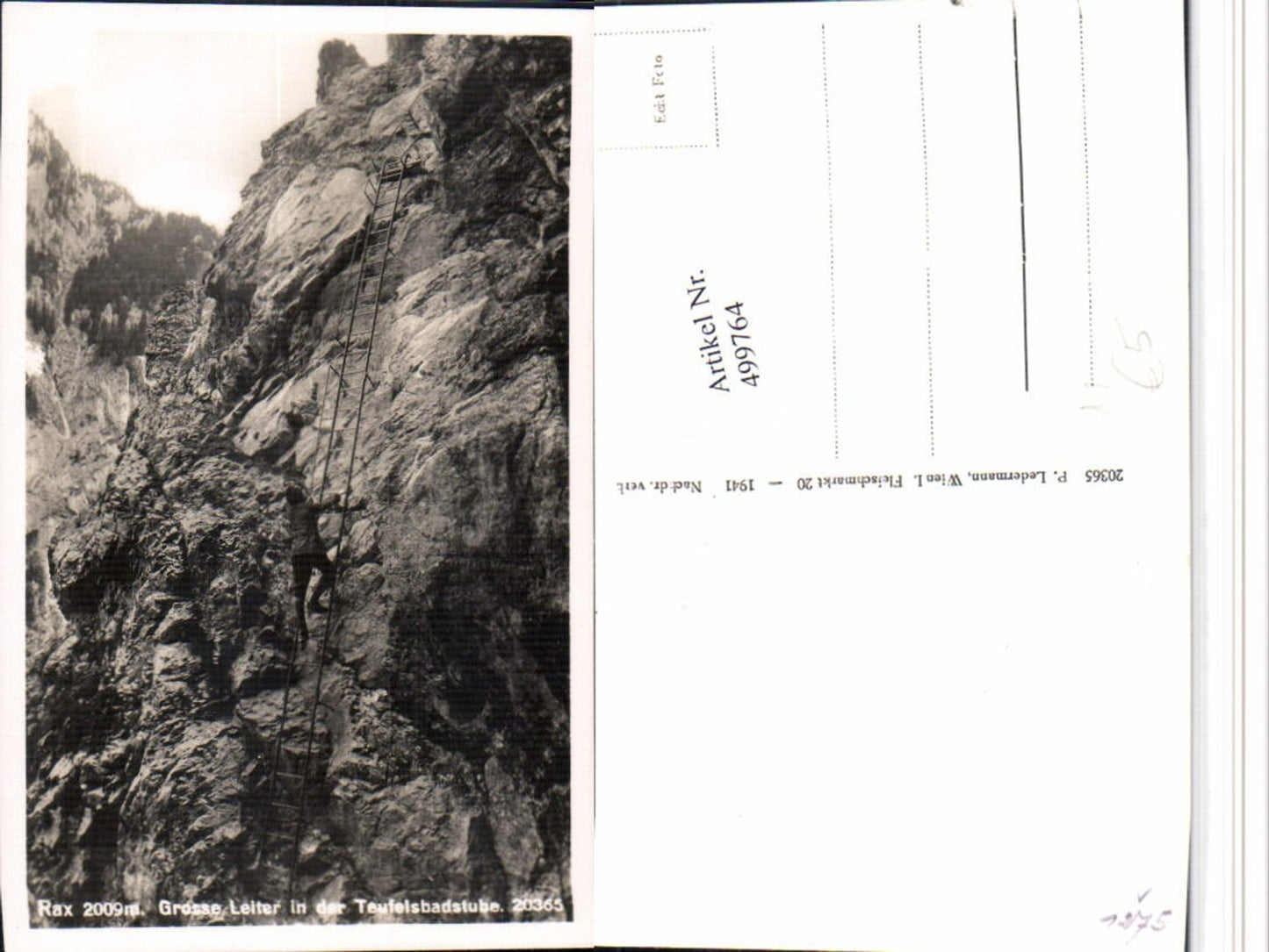 499764,Rax Große Leiter in d. Teufelsbadstube b. Reichenau Kletterer