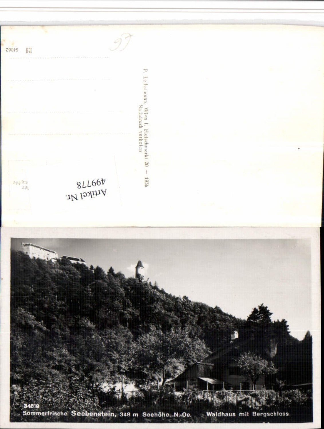 499778,Seebenstein Waldhaus m. Bergschloss Burg