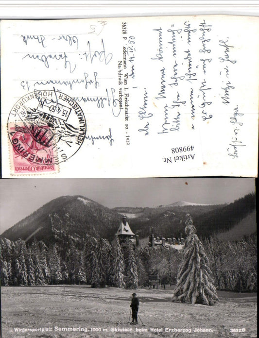 499808,Semmering Skiwiese beim Hotel Erzherzog Johann Winterbild