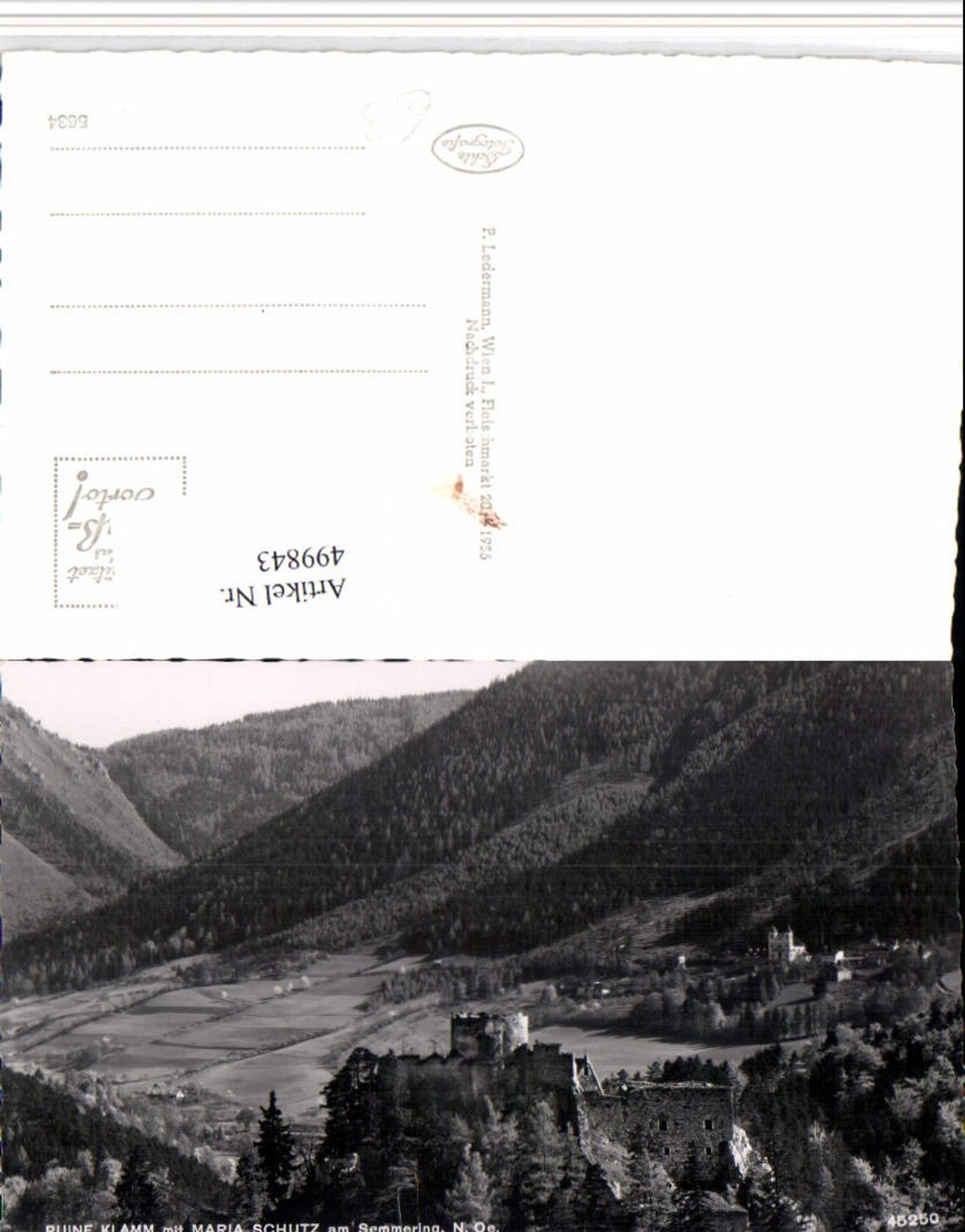 499843,Ruine Klamm m. Maria Schutz am Semmering