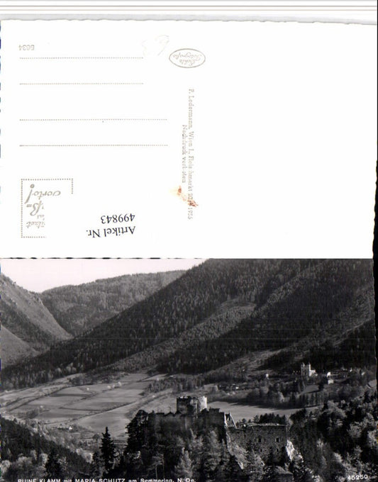 499843,Ruine Klamm m. Maria Schutz am Semmering