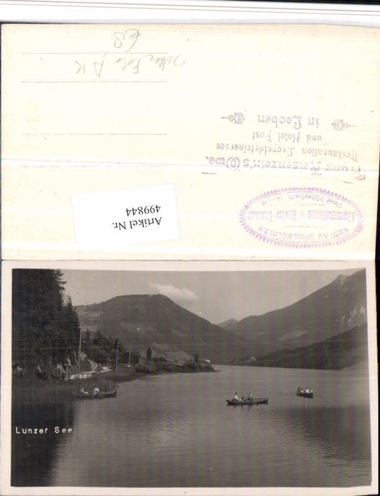 499844,Seltene Foto AK Lunzer See b. Lunz Ruderboote