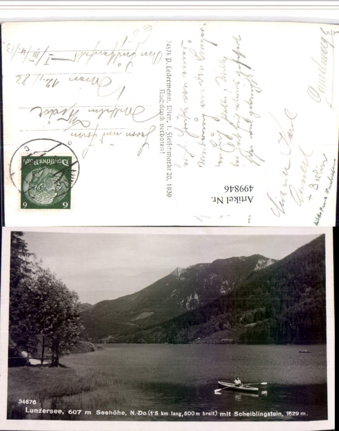 499846,Lunzersee See b. Lunz Ruderboot m. Scheiblingstein