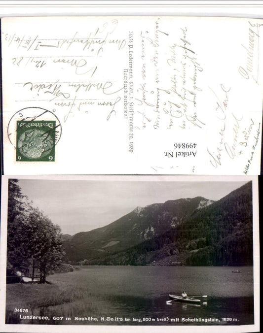 499846,Lunzersee See b. Lunz Ruderboot m. Scheiblingstein
