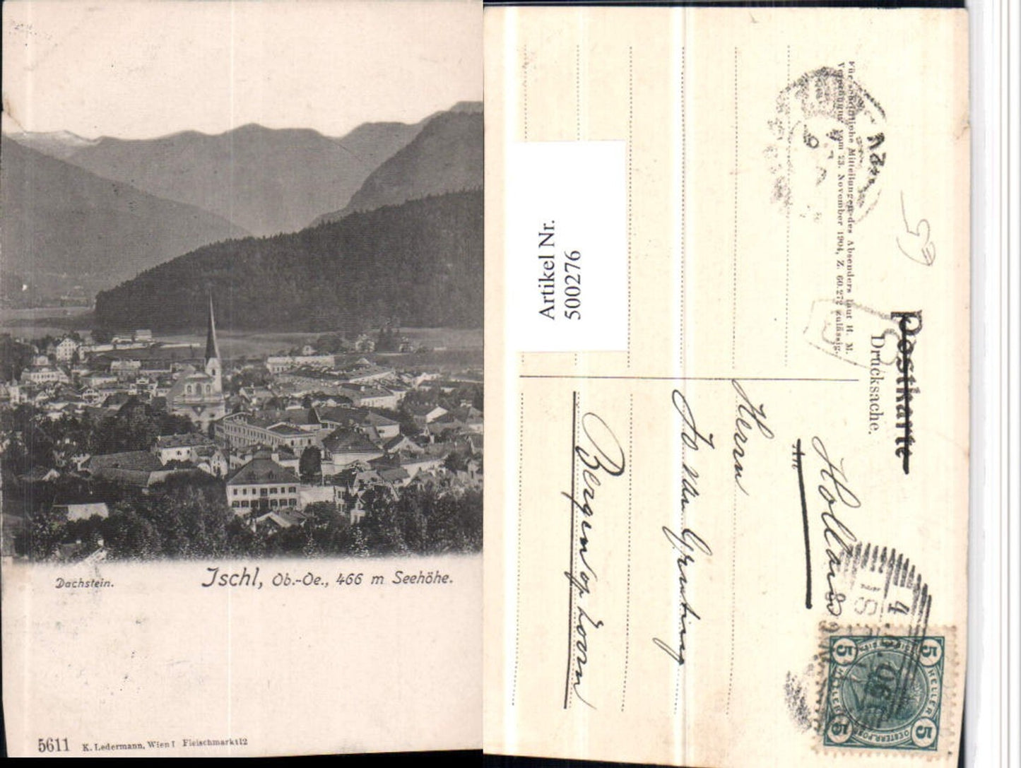 500276,Bad Ischl Totale m. Dachstein Bergkulisse