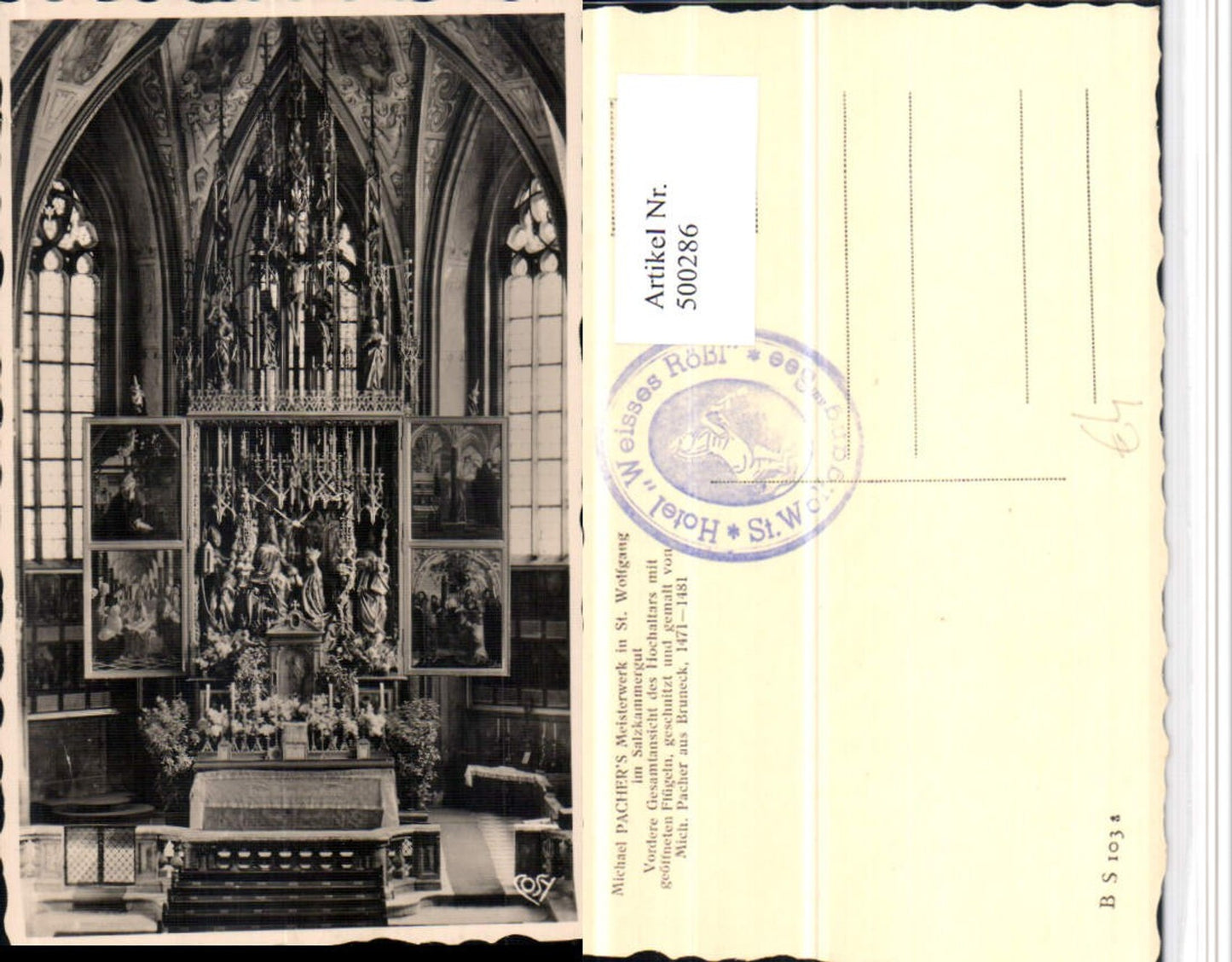 500286,St. Wolfgang Kirche Altar pub Cosy