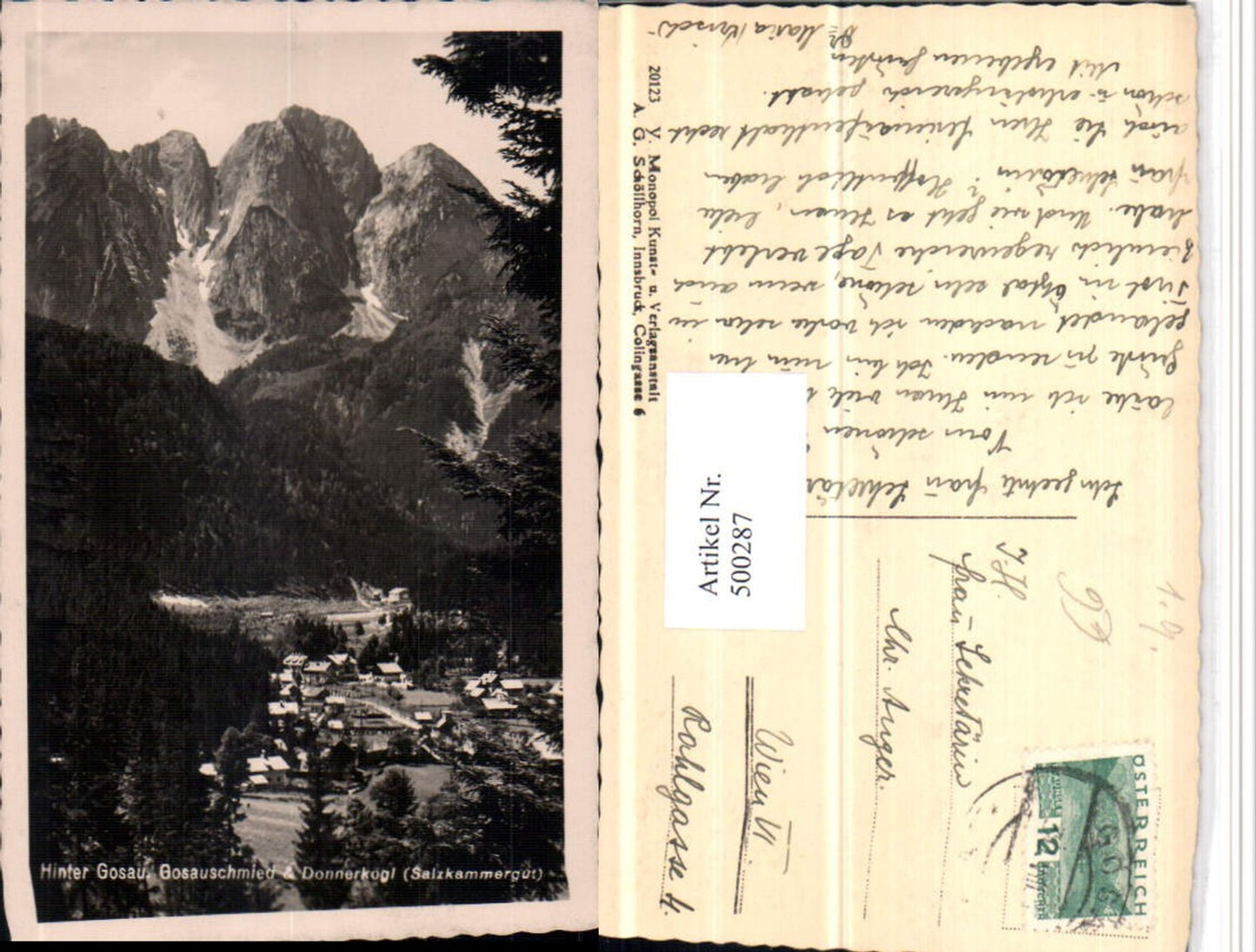 500287,Hinter Gosau Gosauschmied u. Donnerkogl Bergkulisse