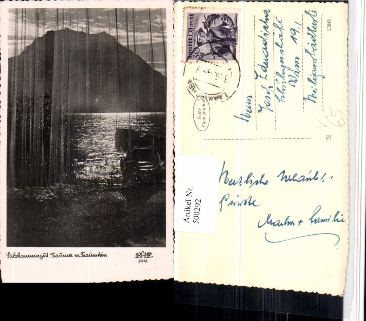 500292,Traunsee See m. Traunstein b. Traunkirchen pub Brandt 7312