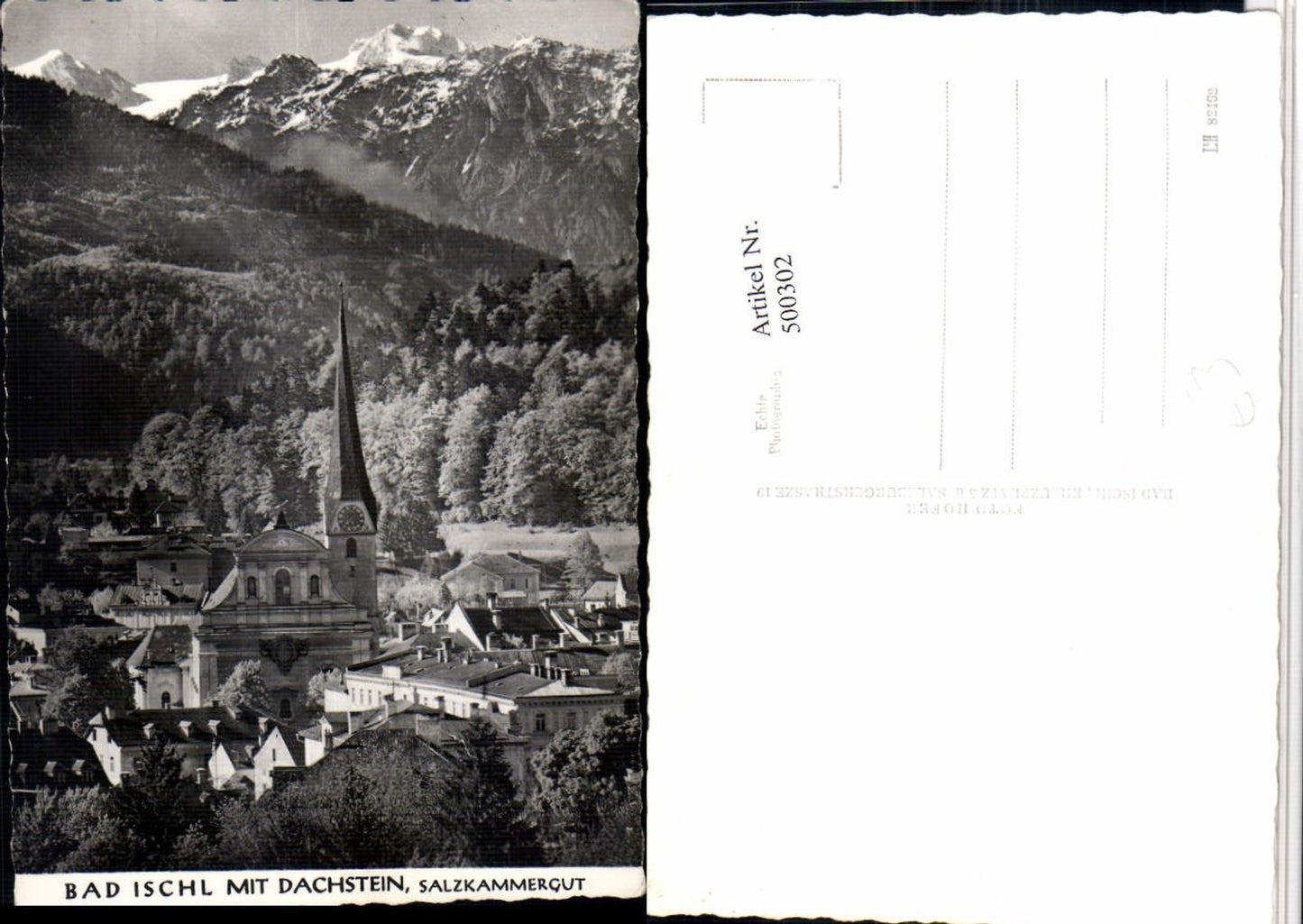 500302,Bad Ischl Teilansicht Kirche m. Dachstein Bergkulisse
