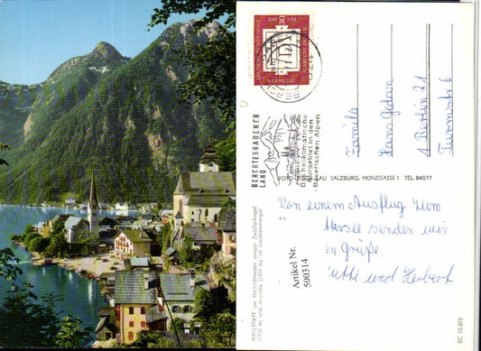 500314,Hallstatt am See Teilansicht Kirchen geg. Zwölferkogel Bergkulisse