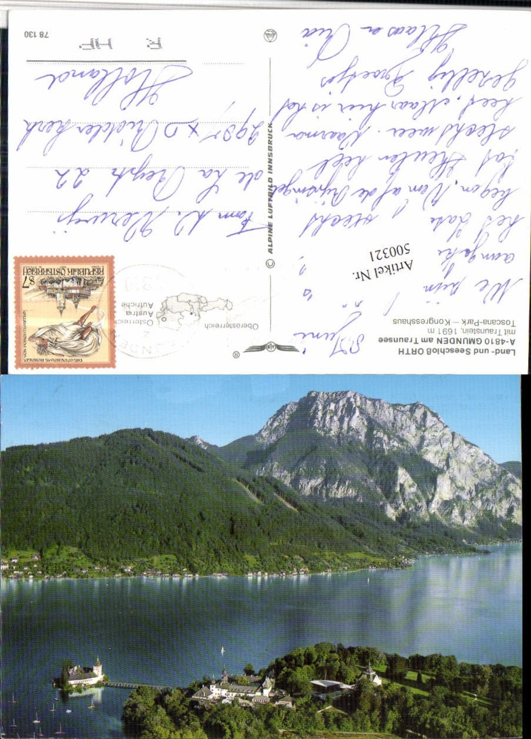 500321,Gmunden am Traunsee Schloss Orth Ort pub Alpine Luftbild 78130