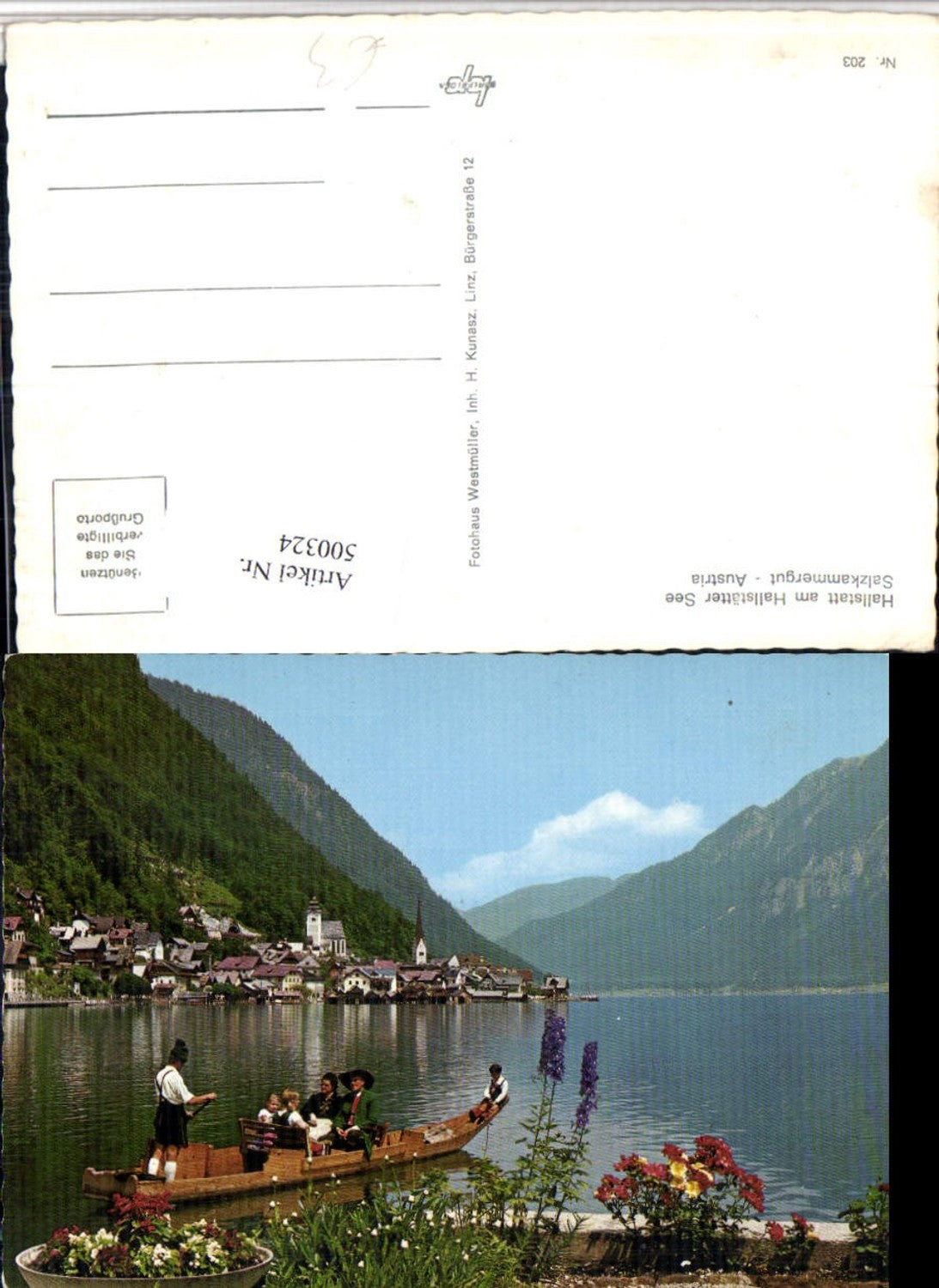 500324,Hallstatt am See Teilansicht Zille Boot
