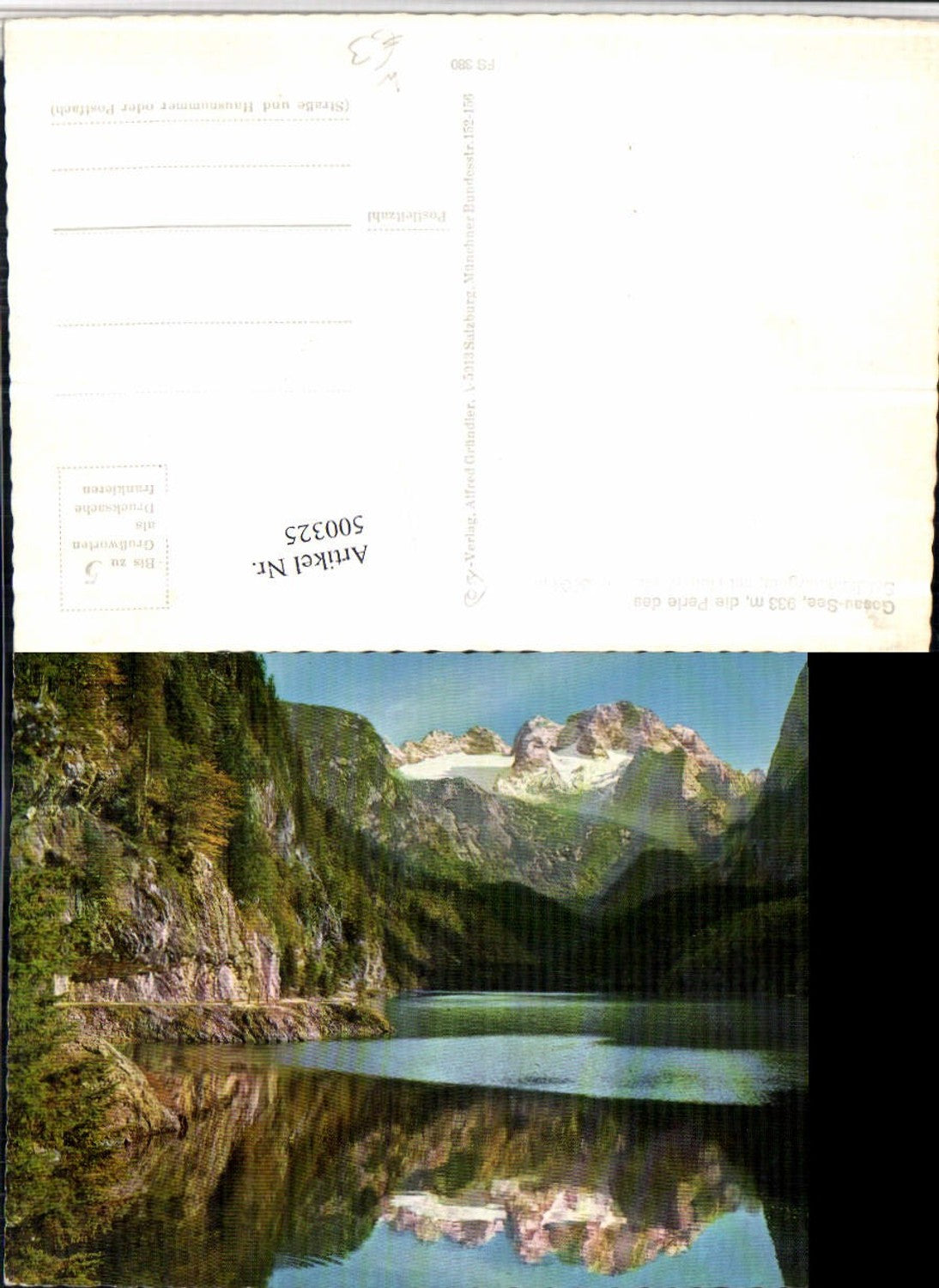500325,Gosausee See b. Gosau m. Dachstein Bergkulisse pub Cosy