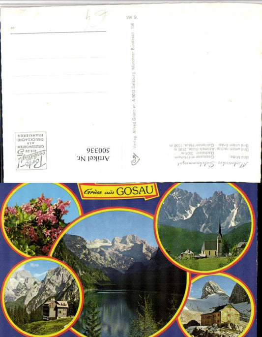 500336,Gosau Kirche Adamek-Hütte Mehrbildkarte pub Cosy