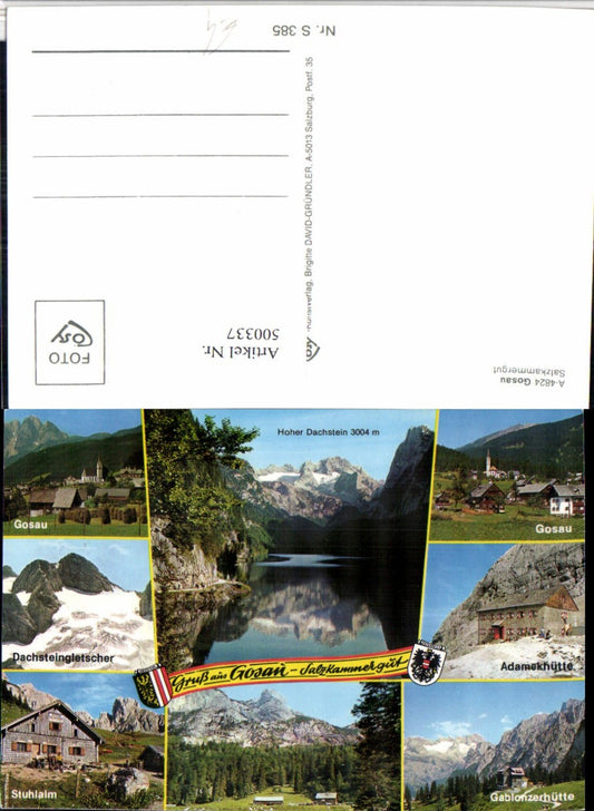 500337,Gosau Totale Stuhlalm Dachstein Mehrbildkarte pub Cosy
