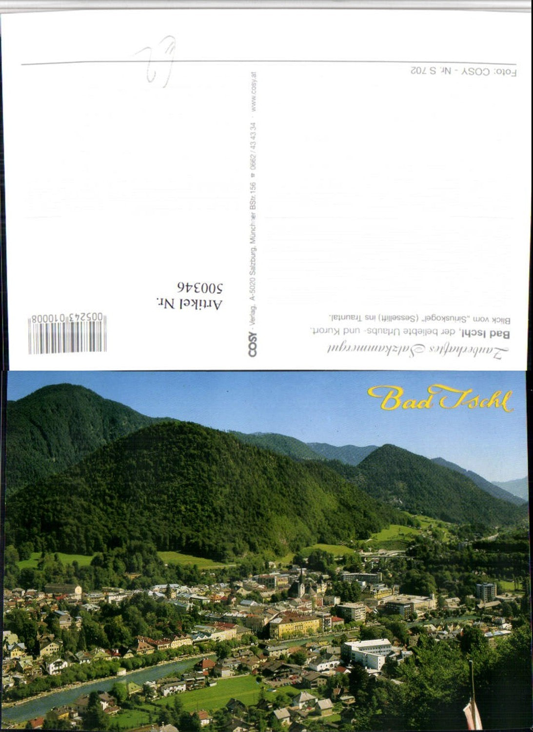 500346,Bad Ischl Totale vom Siriuskogel Bergkulisse pub Cosy
