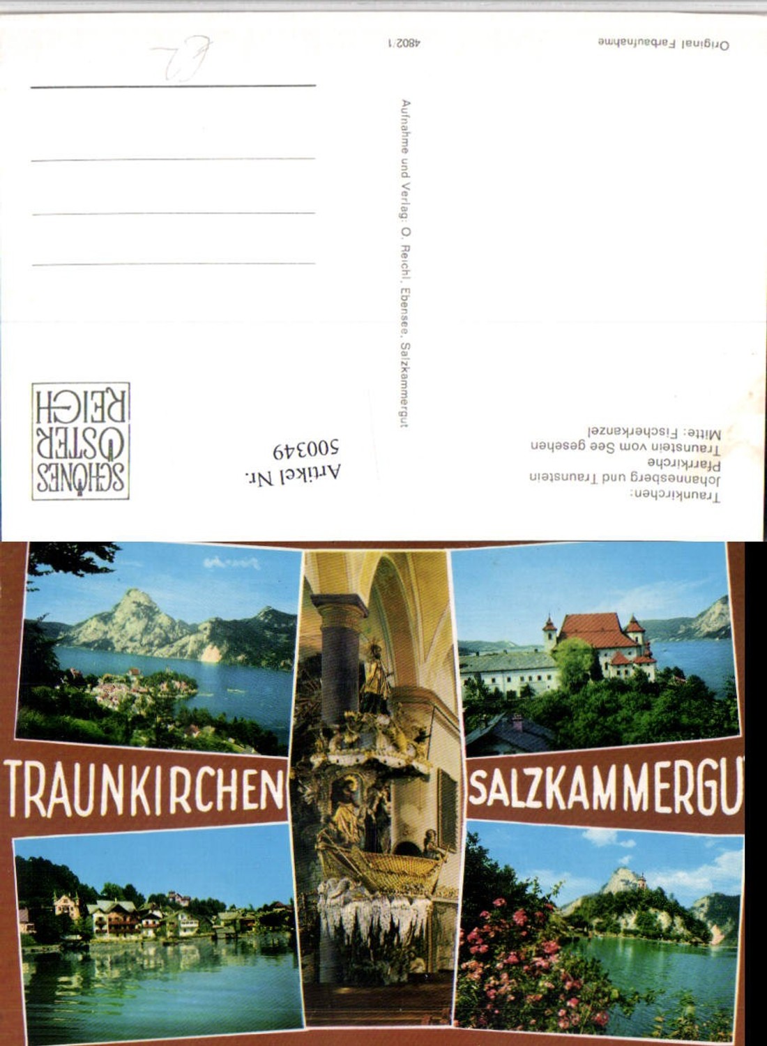 500349,Traunkirchen Kirche Traunstein Fischer-Kanzel Mehrbildkarte