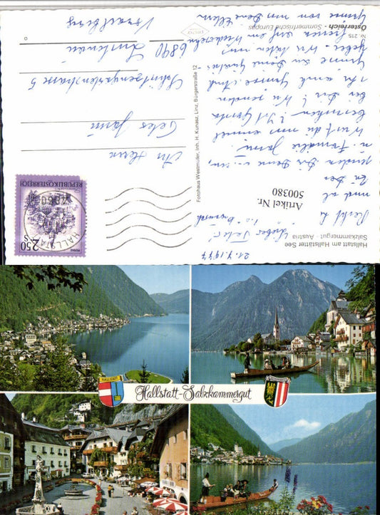 500380,Hallstatt am See Totale Zille Marktplatz Mehrbildkarte