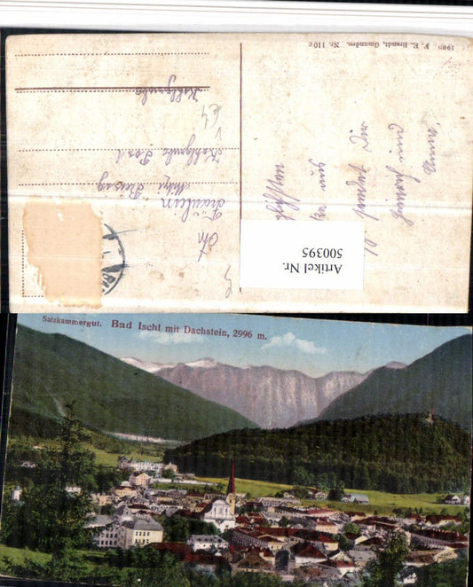 500395,Bad Ischl Totale m. Dachstein Bergkulisse pub F.E. Brandt 110c