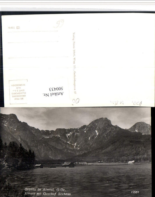500433,Grünau im Almtal Almsee See m. Gasthof Seehaus Bergkulisse