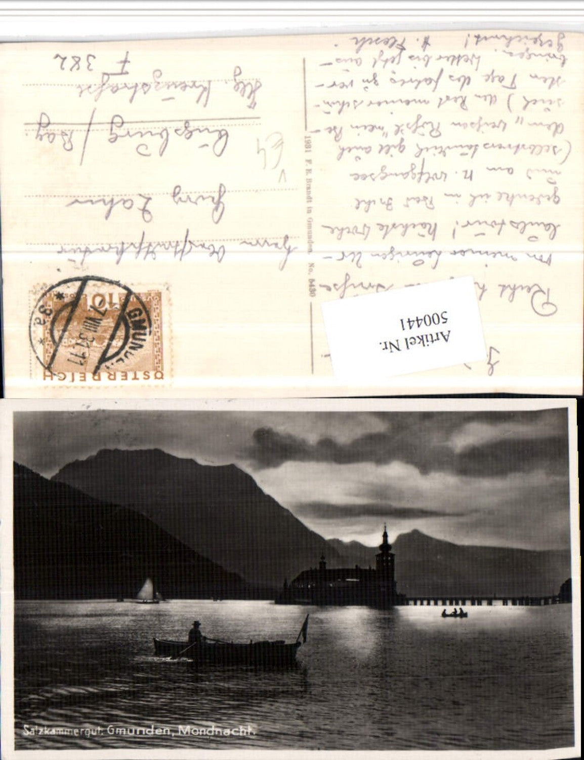 500441,Gmunden Schloss Ort Orth Ruderboot pub Brandt 5430