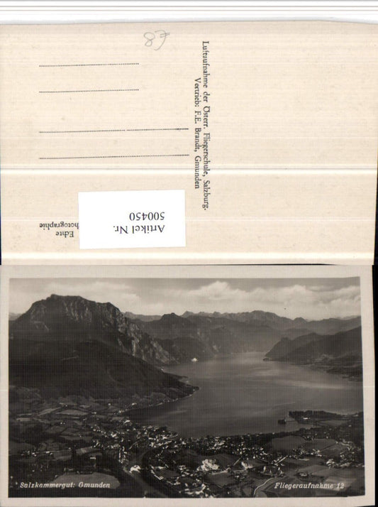 500450,Gmunden Totale Bergkulisse Fliegeraufnahme