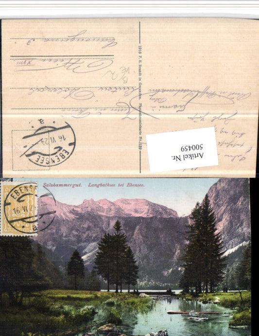 500459,Langbathsee See b. Ebensee Bergkulisse pub F.E. Brandt 139